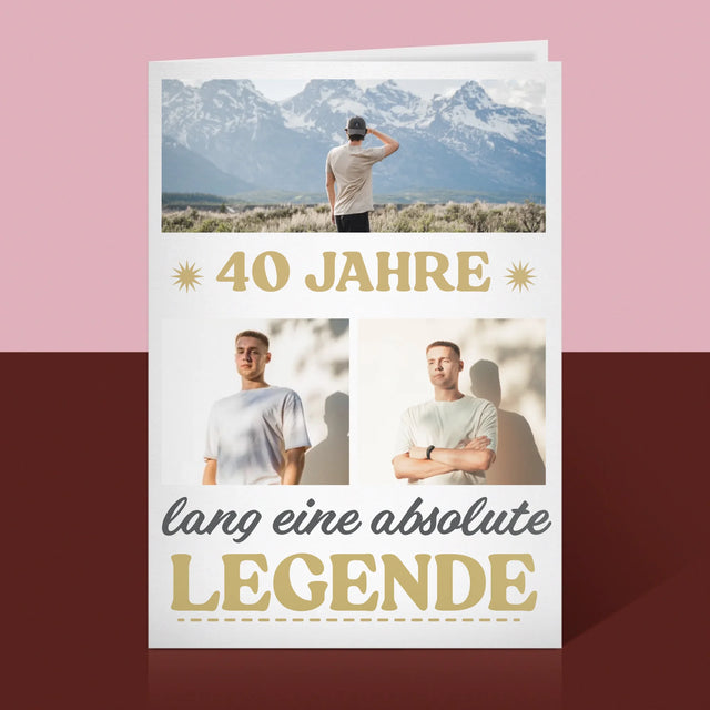 Fotocollage: 40 Jahre Lang Eine Legende - Glückwunschkarte