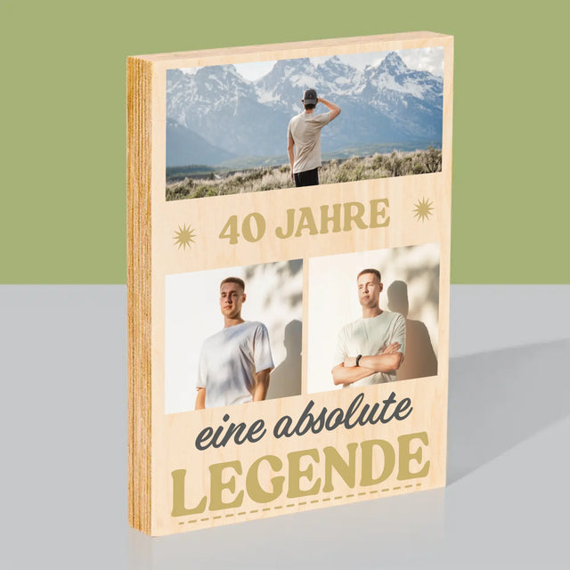 Fotocollage: 40 Jahre Lang Eine Legende - Druck Auf Holz
