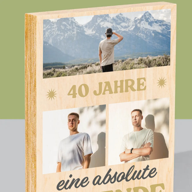 Fotocollage: 40 Jahre Lang Eine Legende - Druck Auf Holz