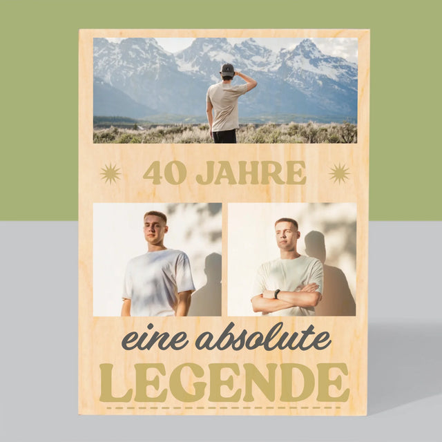 Fotocollage: 40 Jahre Lang Eine Legende - Druck Auf Holz