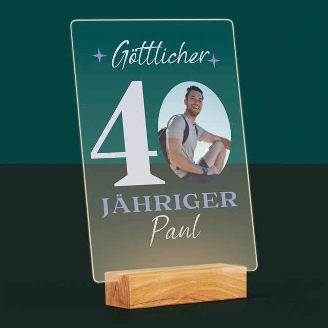 Foto Und Unterschrift: Göttlicher 40-Jähriger - Druck Auf Acrylglas