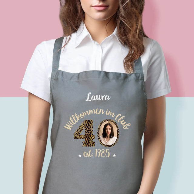Foto Und Unterschrift: Willkommen Im Club Der 40-Jährigen - Schürze