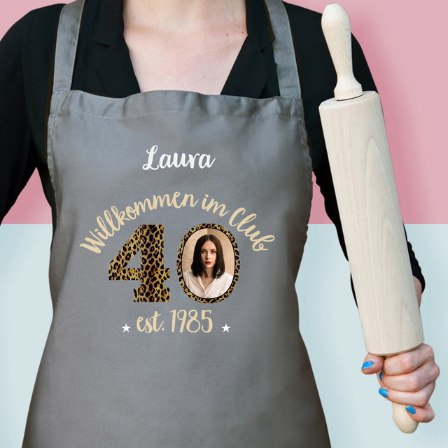 Foto Und Unterschrift: Willkommen Im Club Der 40-Jährigen - Schürze