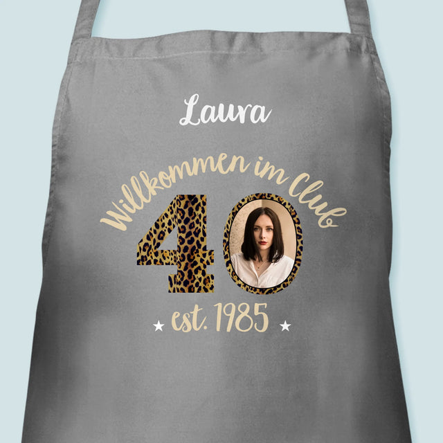 Foto Und Unterschrift: Willkommen Im Club Der 40-Jährigen - Schürze