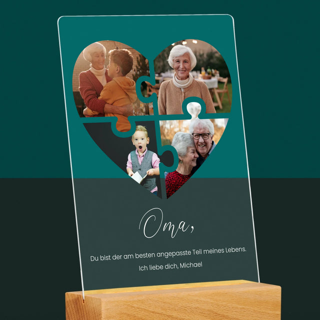 Fotocollage: Puzzleherz Für Oma - Druck Auf Acrylglas