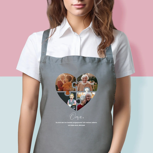 Fotocollage: Puzzleherz Für Oma - Schürze
