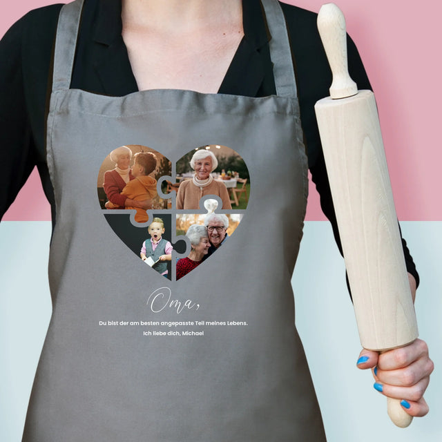 Fotocollage: Puzzleherz Für Oma - Schürze
