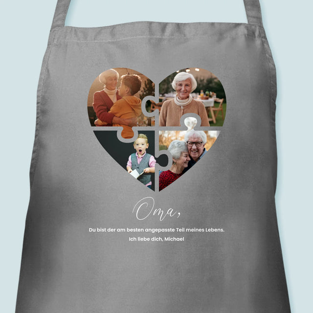 Fotocollage: Puzzleherz Für Oma - Schürze