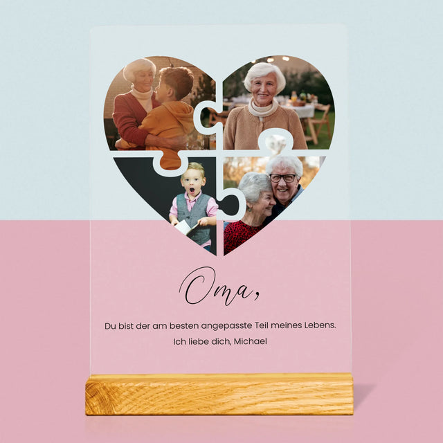 Fotocollage: Puzzleherz Für Oma - Druck Auf Acrylglas