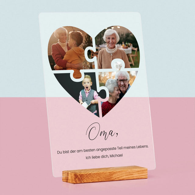 Fotocollage: Puzzleherz Für Oma - Druck Auf Acrylglas
