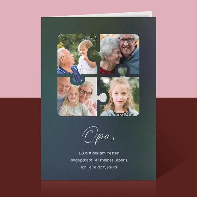 Fotocollage: Fotopuzzle Für Opa - Glückwunschkarte