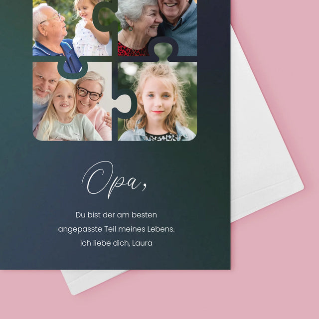 Fotocollage: Fotopuzzle Für Opa - Glückwunschkarte