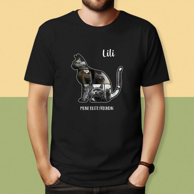Form-Collage: Die Katze Der Beste Freund - T-Shirt Für Herren