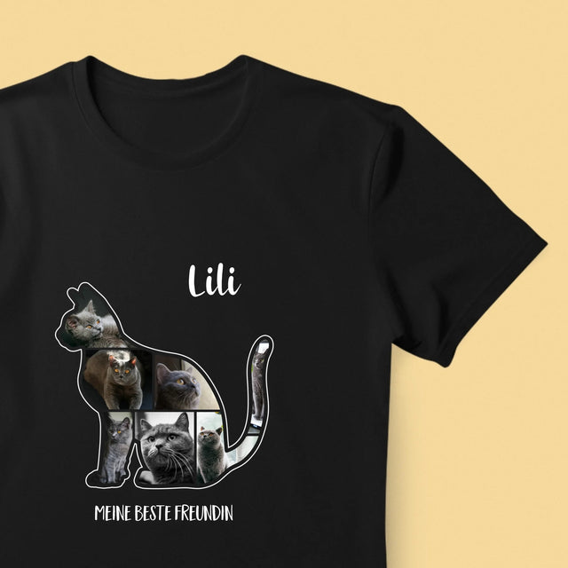 Form-Collage: Die Katze Der Beste Freund - T-Shirt Für Herren