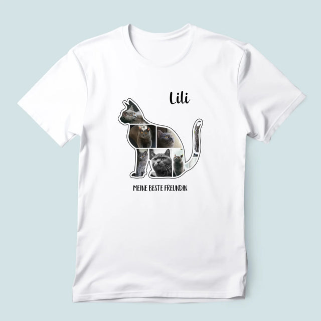 Form-Collage: Die Katze Der Beste Freund - T-Shirt Für Herren