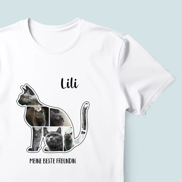 Form-Collage: Die Katze Der Beste Freund - T-Shirt Für Herren