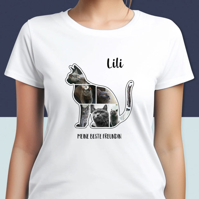 Form-Collage: Die Katze Der Beste Freund - T-Shirt Für Damen