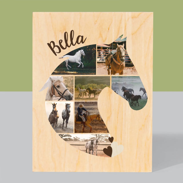 Form-Collage: Pferd - Druck Auf Holz