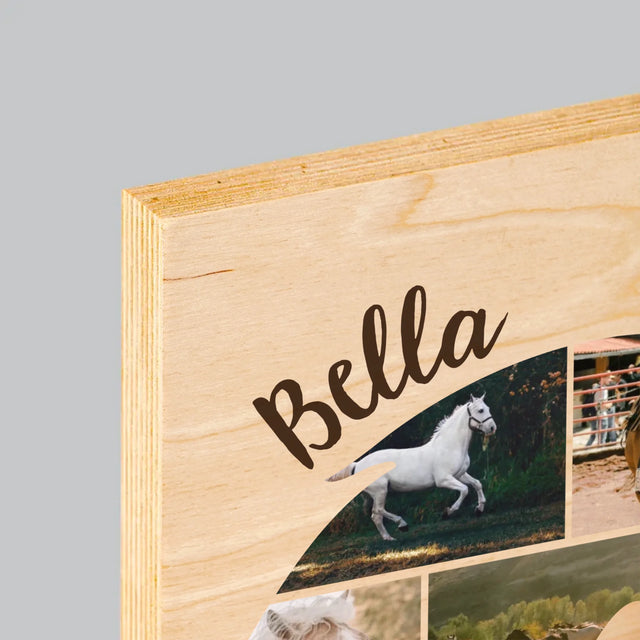 Form-Collage: Pferd - Druck Auf Holz