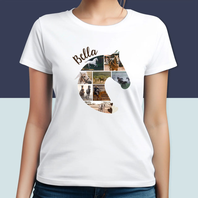 Form-Collage: Pferd - T-Shirt Für Damen