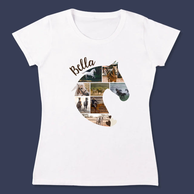 Form-Collage: Pferd - T-Shirt Für Damen