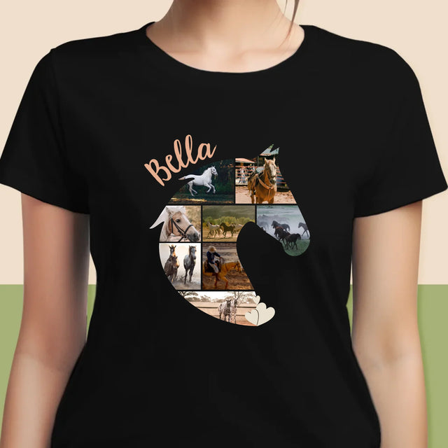 Form-Collage: Pferd - T-Shirt Für Damen