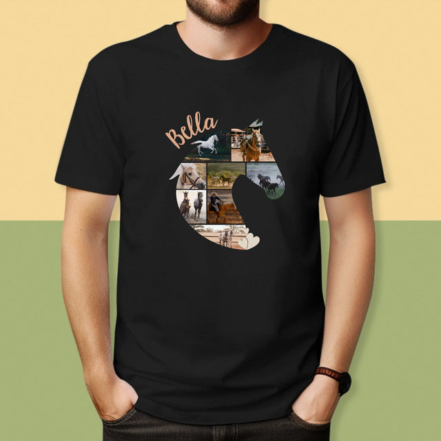 Form-Collage: Pferd - T-Shirt Für Herren