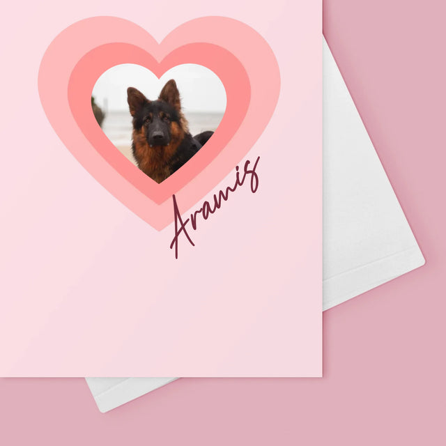 Foto Und Unterschrift: Bild Eines Haustieres Im Herzen - Glückwunschkarte
