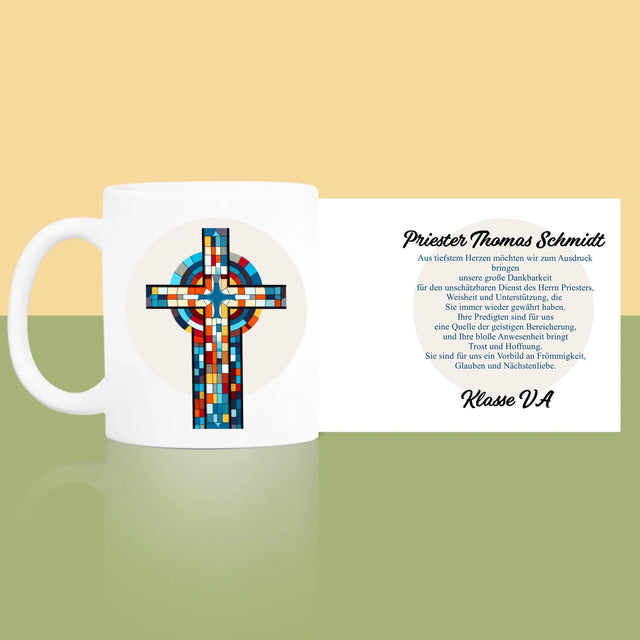 Name Und Unterschrift: Danksagung Kreuz - Tasse