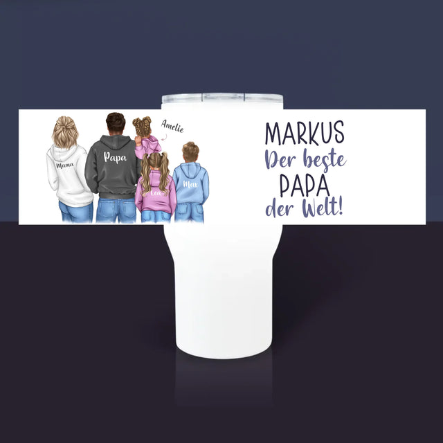 Avatar Creator: Familie Mit Kindern - Thermobecher Weiß