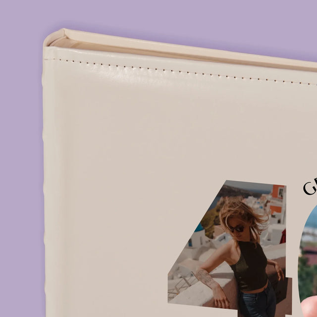 Buchstaben-Collage: 40. Geburtstag - Schöne Momente - Fotoalbum