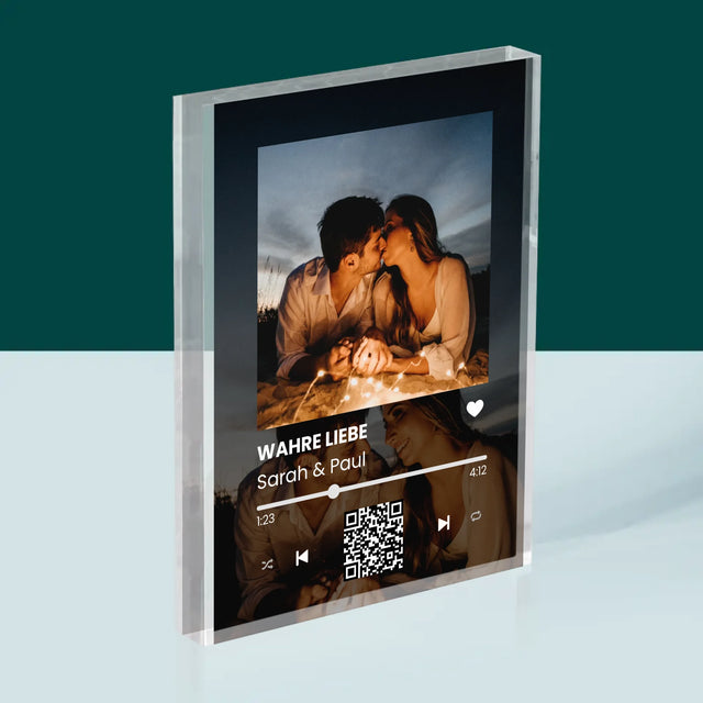 Foto Und Unterschrift: Spotify Mit Deinen Fotos Und Qr-Code - Druck Auf Acrylglas