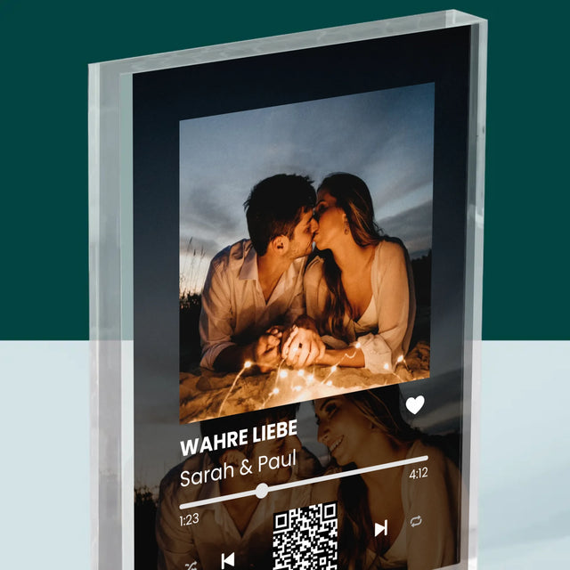 Foto Und Unterschrift: Spotify Mit Deinen Fotos Und Qr-Code - Druck Auf Acrylglas