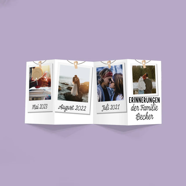 Fotocollage: Familienerinnerungen – Großes Fotoakkordeon | DE