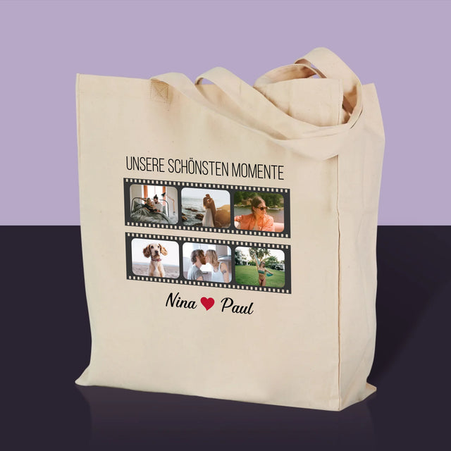 Fotocollage: Die schönsten Momente Fotodruck - Canvastasche | DE