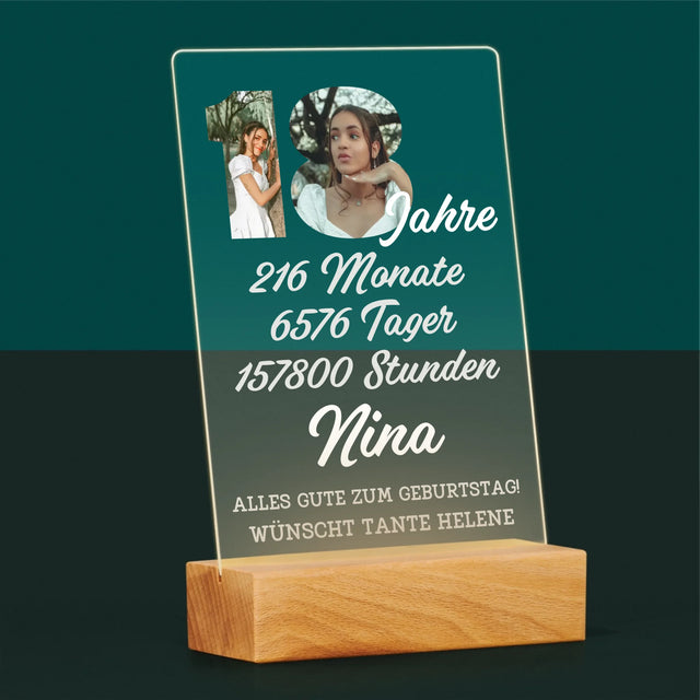 Buchstaben-Collage: 18 Jahre Countdown - Druck Auf Acrylglas