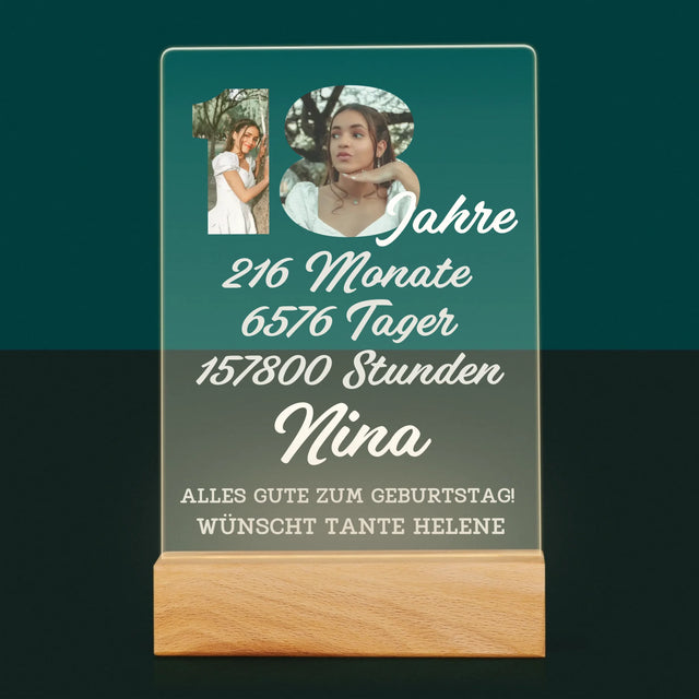 Buchstaben-Collage: 18 Jahre Countdown - Druck Auf Acrylglas