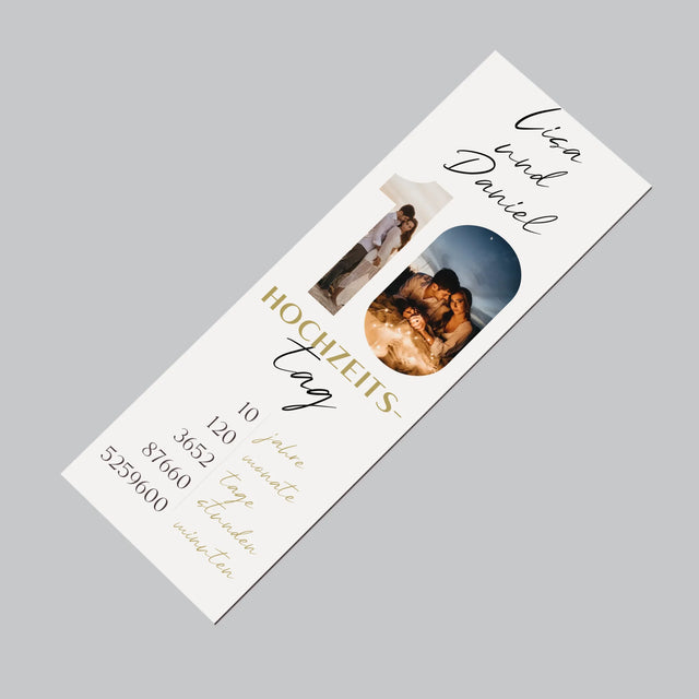 Buchstaben-Collage: 10. Hochzeitstag - Kühlschrankmagnet