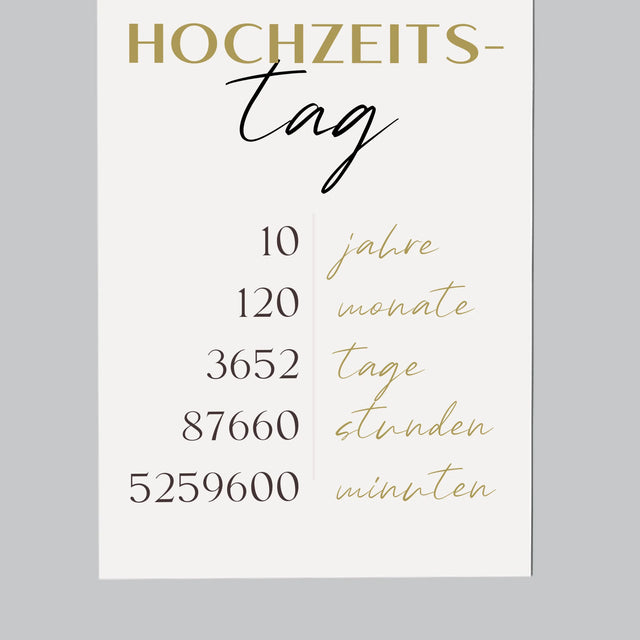 Buchstaben-Collage: 10. Hochzeitstag - Kühlschrankmagnet