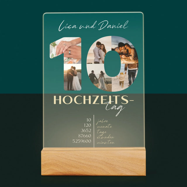 Buchstaben-Collage: 10. Hochzeitstag - Druck Auf Acrylglas