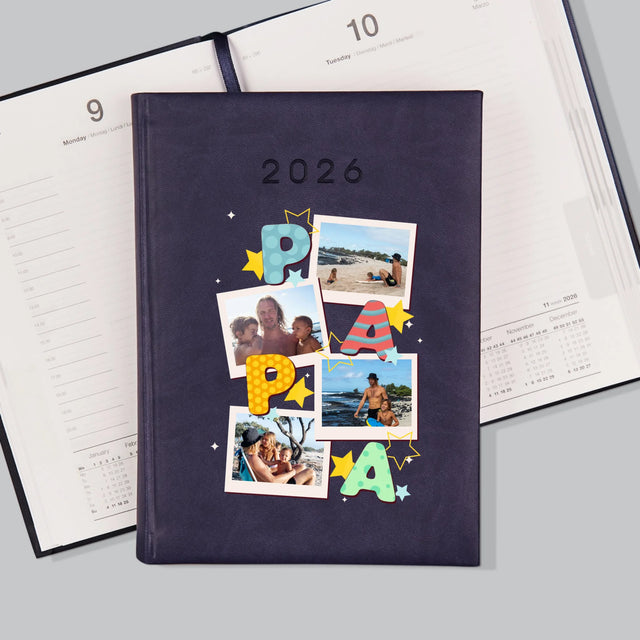 Fotocollage: Buchstaben Papa - Buchkalender