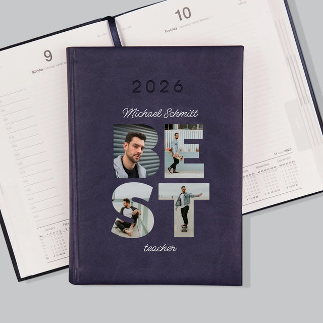 Buchstaben-Collage: Best Teacher - Buchkalender