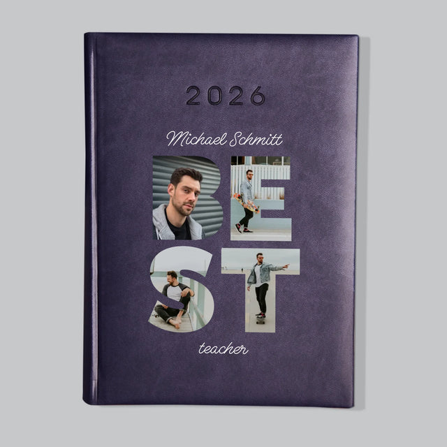 Buchstaben-Collage: Best Teacher - Buchkalender