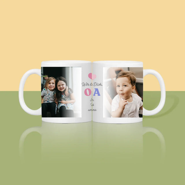 Fotocollage: Wir Lieben Dich, Oma - Tasse