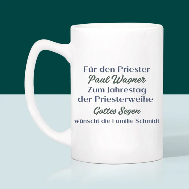 Name Und Unterschrift: Zum Jahrestag Der Priesterweihe - Tasse