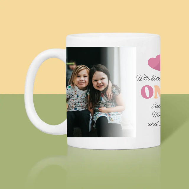 Fotocollage: Wir Lieben Dich, Oma - Tasse