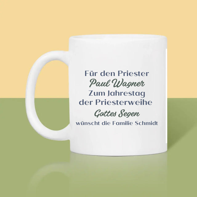 Name Und Unterschrift: Zum Jahrestag Der Priesterweihe - Tasse