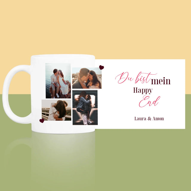 Fotocollage: Du Bist Mein Happy End - Tasse