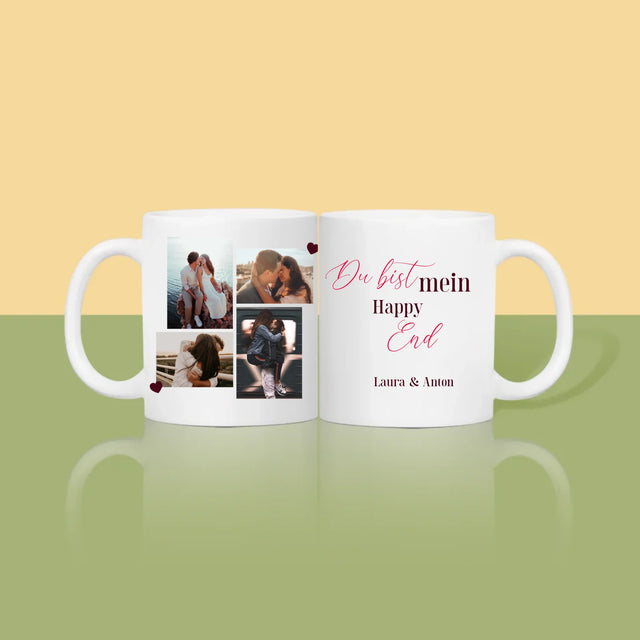 Fotocollage: Du Bist Mein Happy End - Tasse