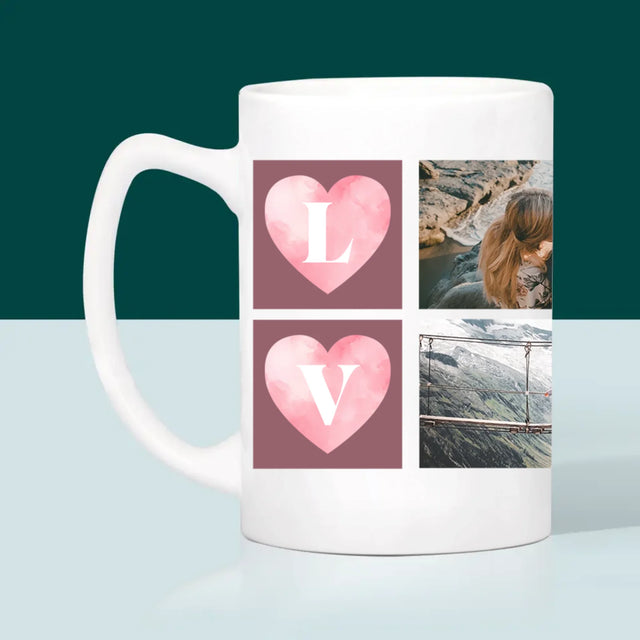 Fotocollage: Herzen Love - Tasse